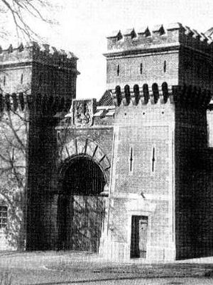 Het poortgebouw van de Koepelgevangenis te Arnhem